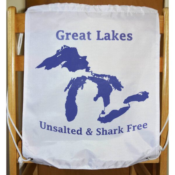 Great Lakes Unsalted Shark Free Drawstring Backpack Cinch Bag