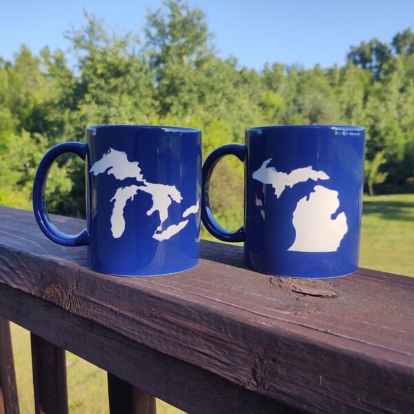 Michigan Mugs 11 oz Glossy Stoneware Royal Blue