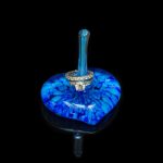 Sapphire Heart Blown Glass Ring Holder