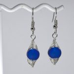Cobalt Blue Sea Glass Earrings