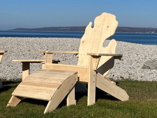 Pine Michigan Adirondack Chair and Foot Rest
