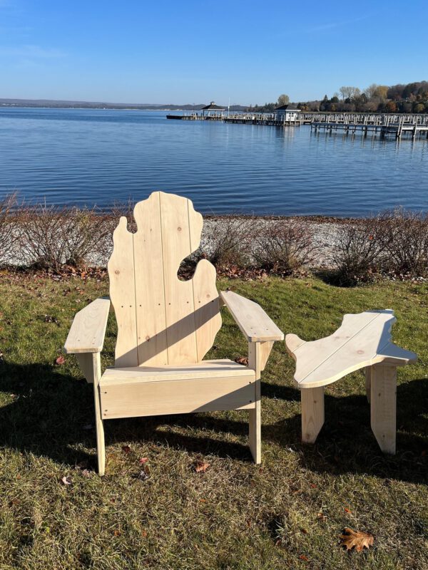 Pine Michigan Adirondack Chair and UP Table2