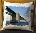 Michigan Decorative Throw Pillow Mackinac Bridge 2