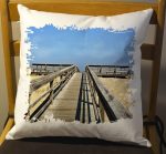 Michigan Decorative Throw Pillow Grand Marais Dock