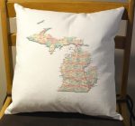 Decorative Pillow michigan map