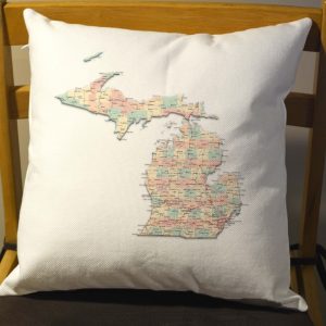 Decorative Pillow michigan map