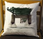 Michigan Decorative Throw Pillow Under Mackinac Bridge
