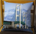 Scenic Michigan Mackinaw Bridge Pillow