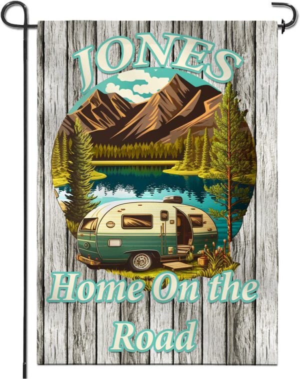 Personalized Home On the Road Garden Flag