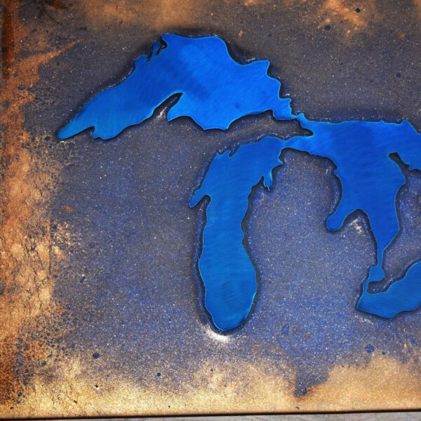 Plasma Blue Great Lakes Cutout with unique multi-layered epoxy finish