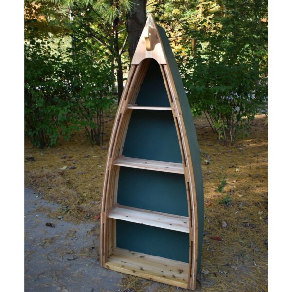 Cedar Boat Shelf Unit hull painted an eggshell forest green
