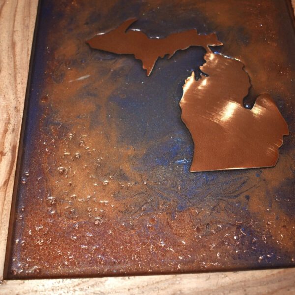 Michigan Copper Epoxy Art