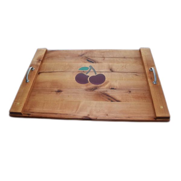 Range Cover Noodle Board Serving Tray Epoxy Cherry Inlay