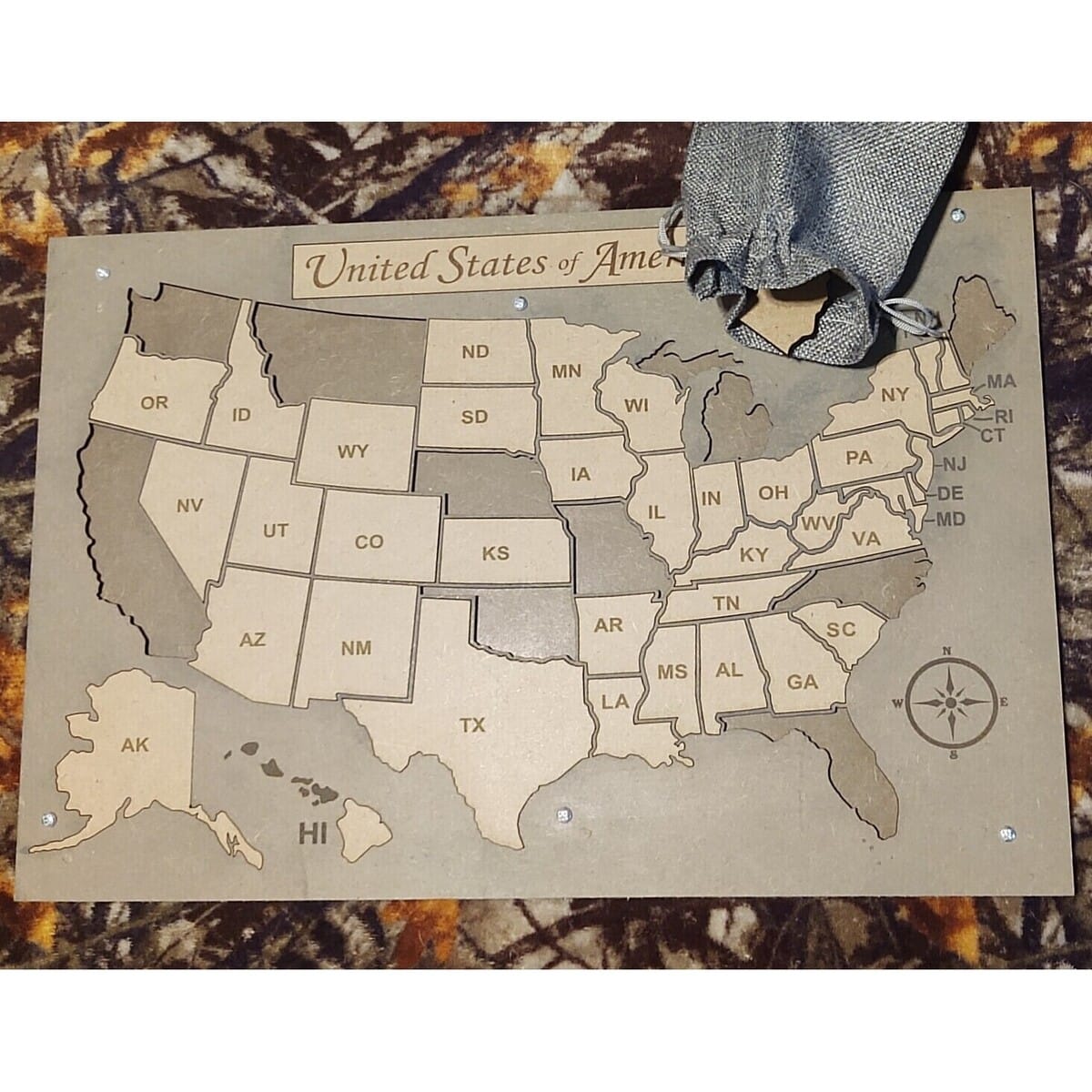 United States Wooden Map Puzzle Road Trip Tracker » Made In Michigan