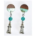 Lighthouse Wood Resin Earrings