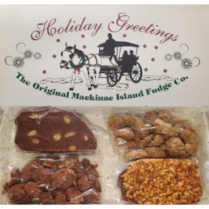 Holiday Nuts Gift Box - Fudge Pecans Walnut Clusters