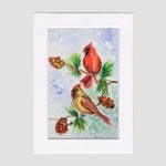 Cardinal Pair Print Bird Nature Art