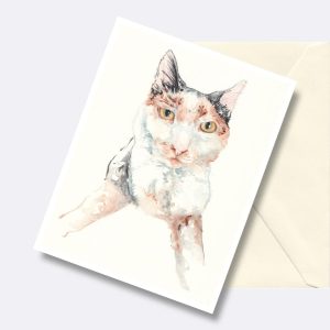 Look Into My Eyes Calico Cat Greeting Card