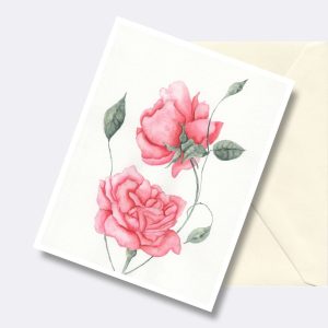 Pink Roses Greeting Card