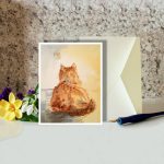 Spring Beckons Cat Greeting Card Animal Nature Art Card