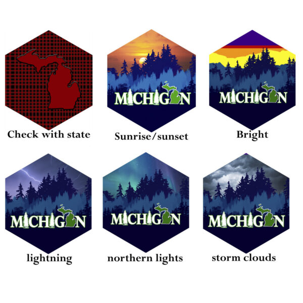 Michigan Glass Suncatcher Ornament Hexagon Design Choices