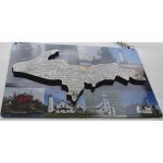 Michigan Lighthouses Plaque dimensional view
