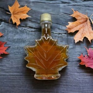 Maple Syrup Fancy Maple Leaf Glass Jar