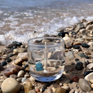 Smokeless Gel Wax Rock Glass Candle by Rock Bottom Candle Co