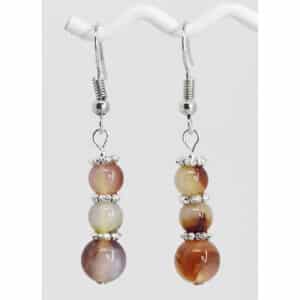 Agate Earrings Red & Orange Agates