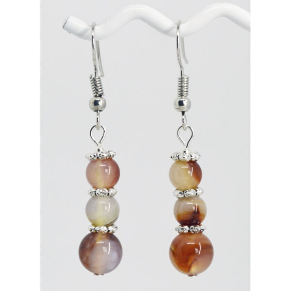 Agate Earrings Red & Orange Agates