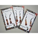 Agate Earrings Red & Orange Agates Silver Spacers - Image 2
