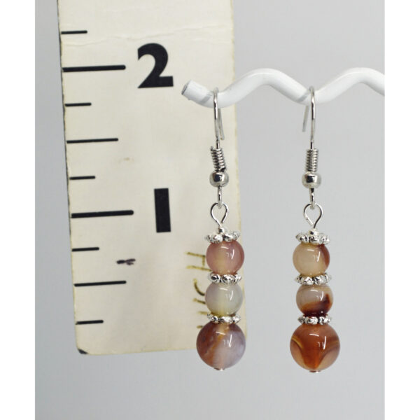 Dangle Agate Earrings Red & Orange Agates