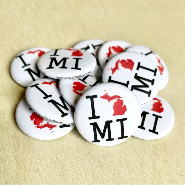 I Love MI Button Pins