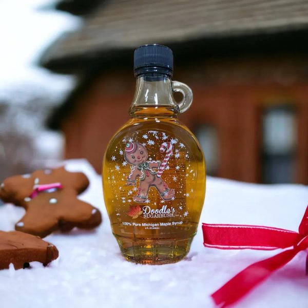 Maple Syrup Holiday Decorative Glass Jar - Gingerbread Man