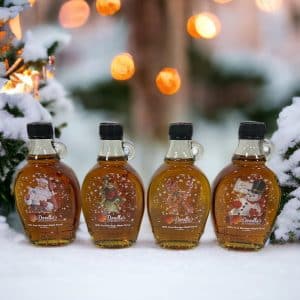 Maple Syrup Holiday Decorative Glass Jars