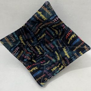 Microwave Bowl Holder Cozy Hot Pad Dark Michigan Words