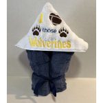 Children Embroidered Hooded Towel Wolverines