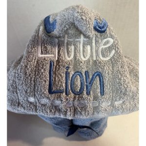Embroidered Hooded Towel Little Lion