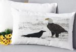 Horizontal Lumbar Pillow Eagle and Raven