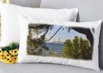 Horizontal Lumbar Pillow Mackinac Bridge Trees