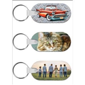 Metal Dog Tag Style Custom Keychain Samples