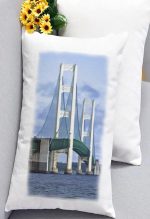 Vertical Lumbar Pillow Mackinac Bridge Bright
