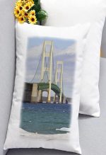 Vertacal Lumbar Pillow Mackinac Bridge Winter