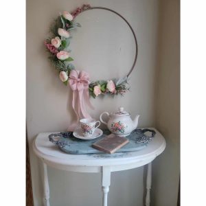 Springtime ranunculus wreath on 18 inch hoop