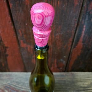 Wine Bottle Stopper - SpectraPly Pink in bottle