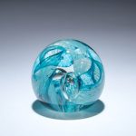 Aqua Circle of Life Paperweight_sideview