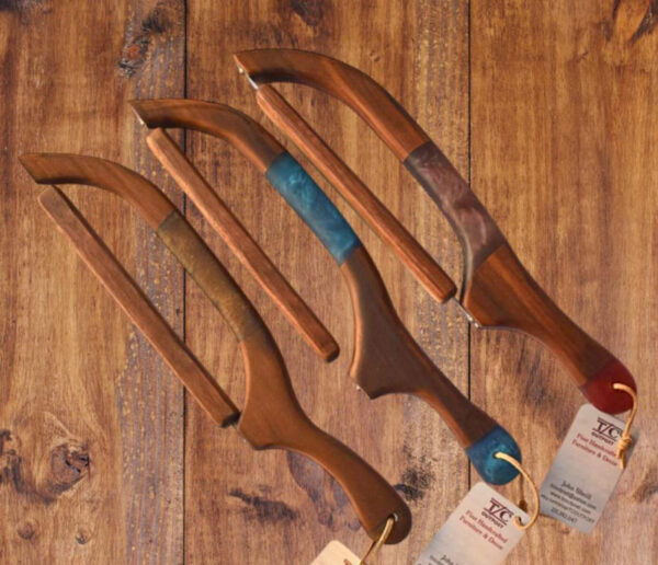 Wood Bow Bread Knife with Magnetic Blade Guard