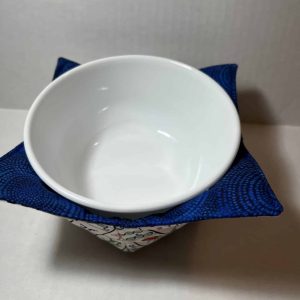 Mahjong Microwave Bowl Holder Cozy Hot Pad Navy Inside