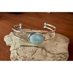 Leland Blue Double Band Cuff Bracelet Oval 18 x 13 mm