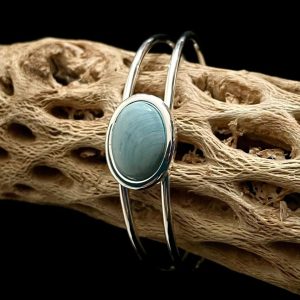 Leland Blue Double Band Cuff Bracelet - Oval 18 x 13 mm